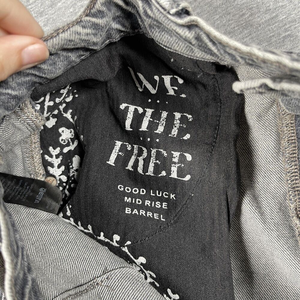 Free People We The Free Jeans Womens 30 Gray Wide-Leg Relaxed Acid Wash Barrell - Picture 9 of 12